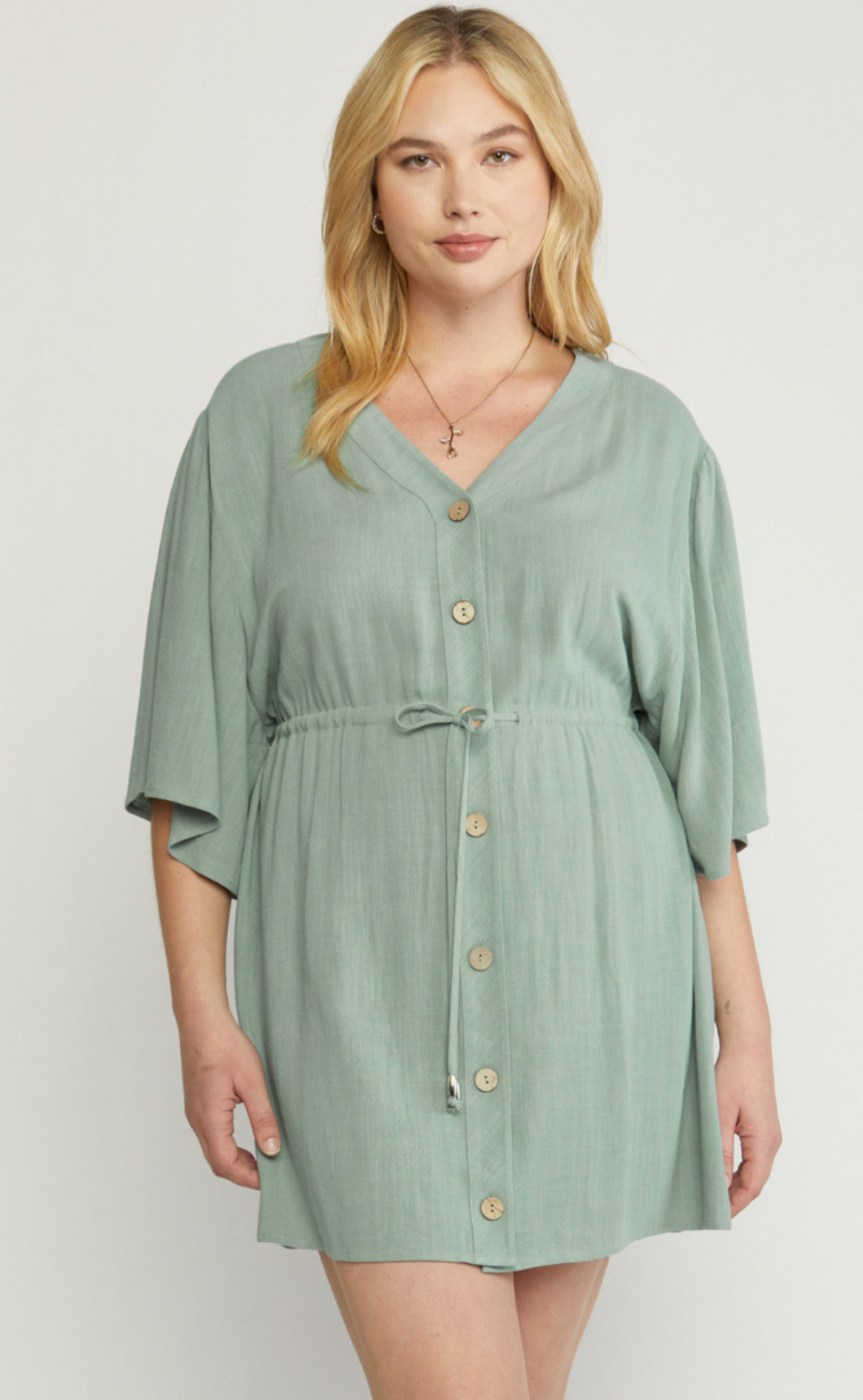 Button Down Dress Forest