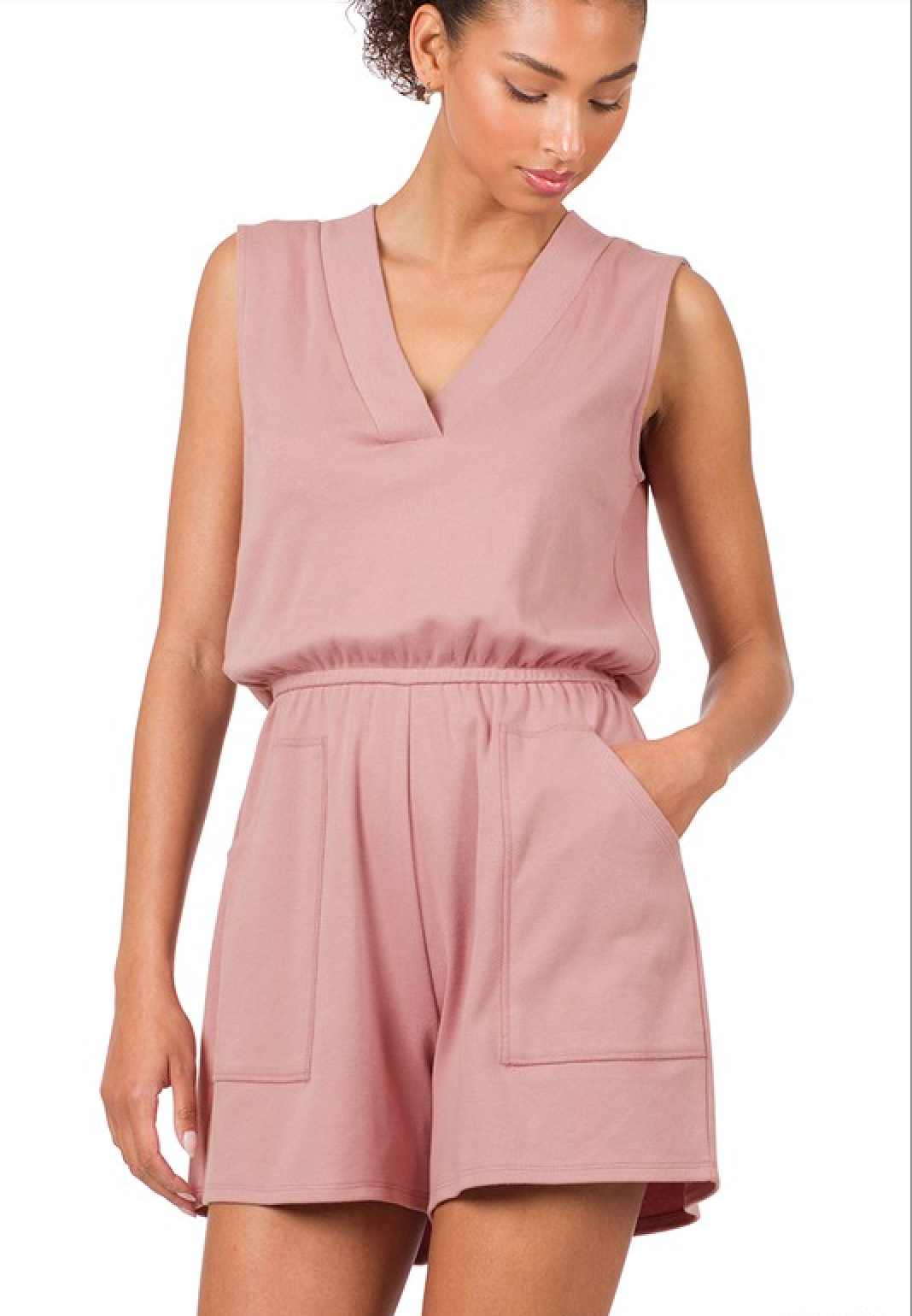 Cotton Romper Lt Rose