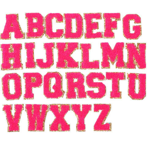 Hot Pink Letter Patches