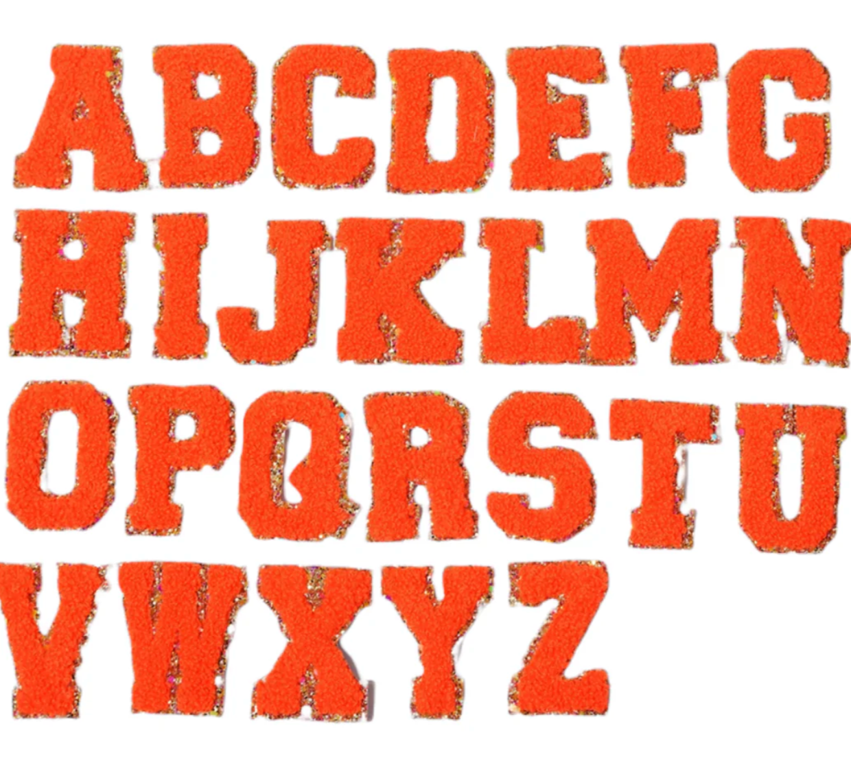 Orange Letter Patches