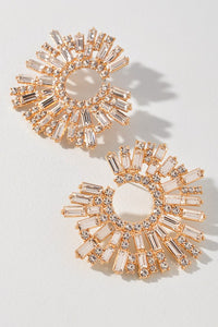 Rhinestone Sparkle Earrings Gold