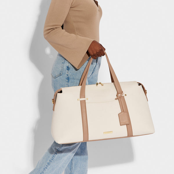Amalfi Canvas Weekend Bag Off White