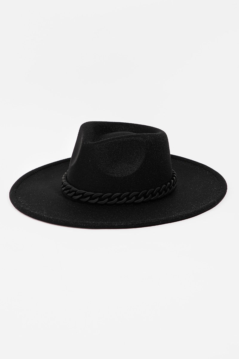 Curb Chain Fedora Black