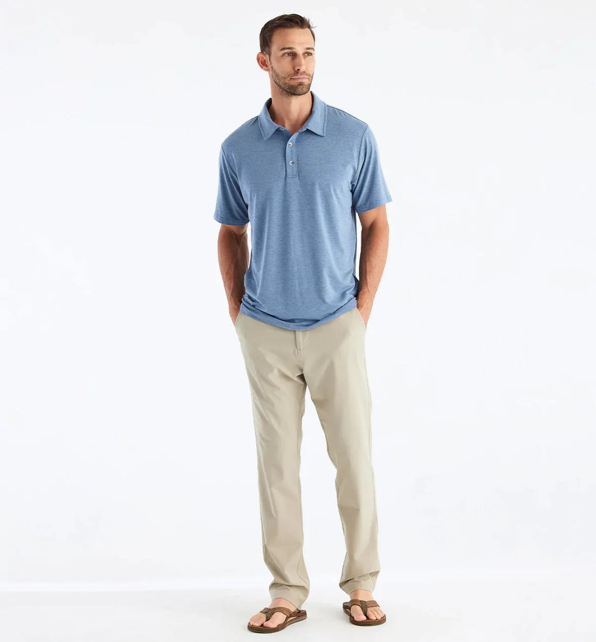 Free Fly Bamboo Flex Polo - Heather Deepwater