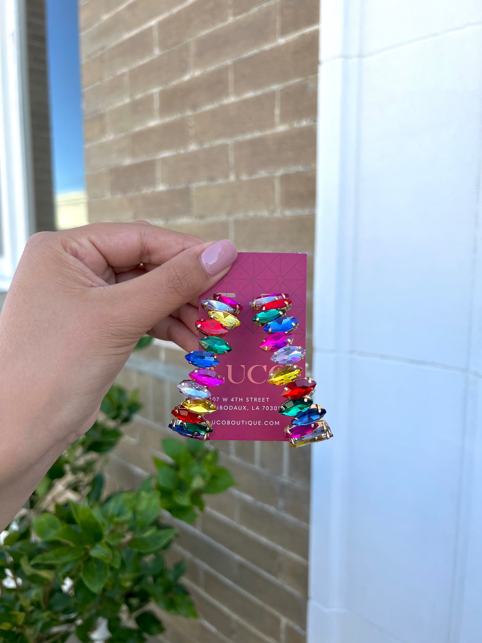 Oversized Studded Hoop Multi
