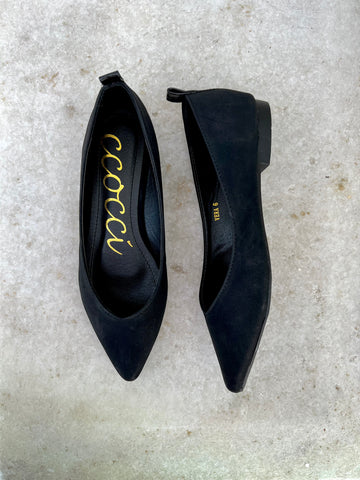 Vera Pointed Toe Flat Black