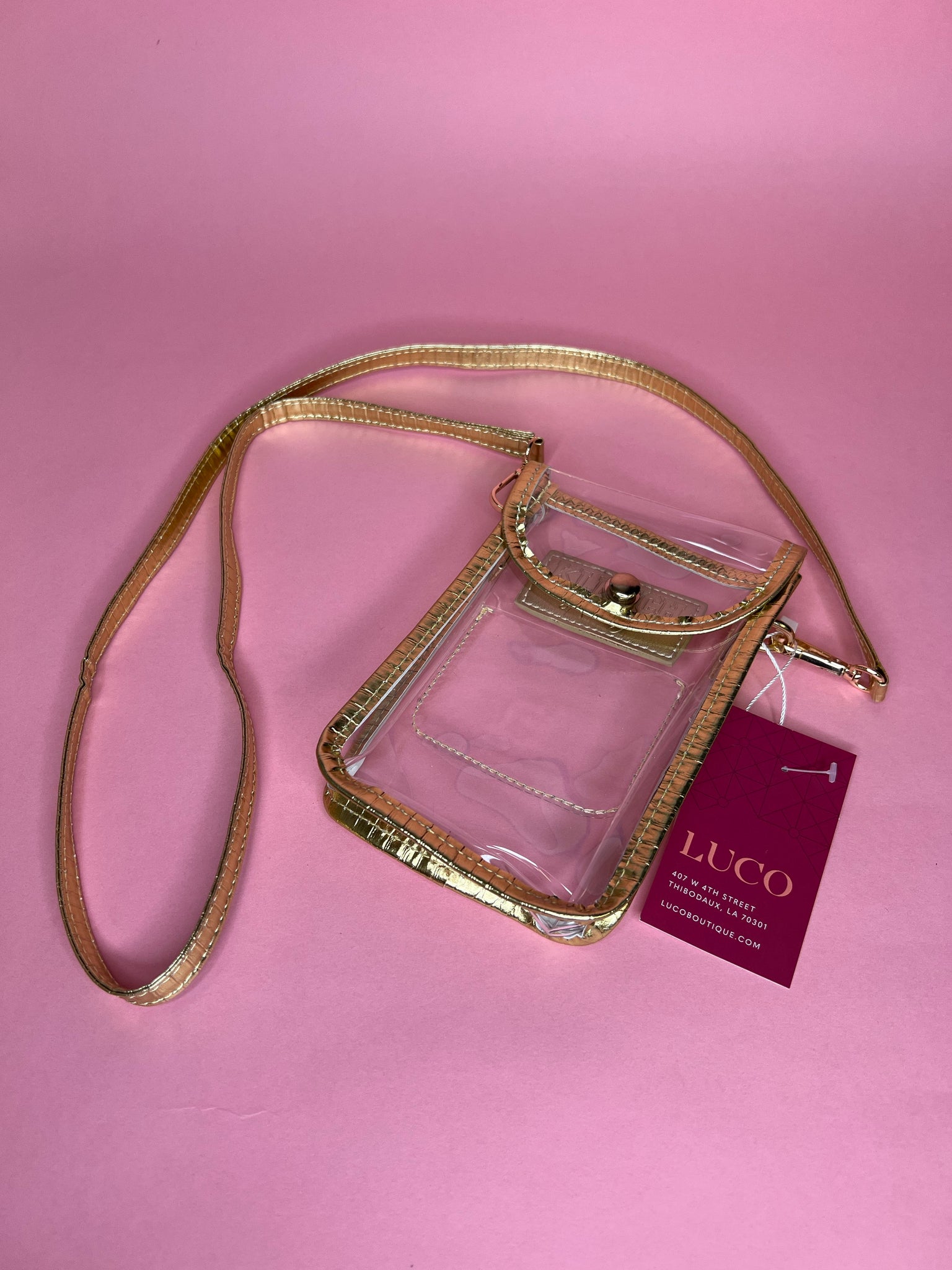 Stadium Cell Crossbody Gold Snake
