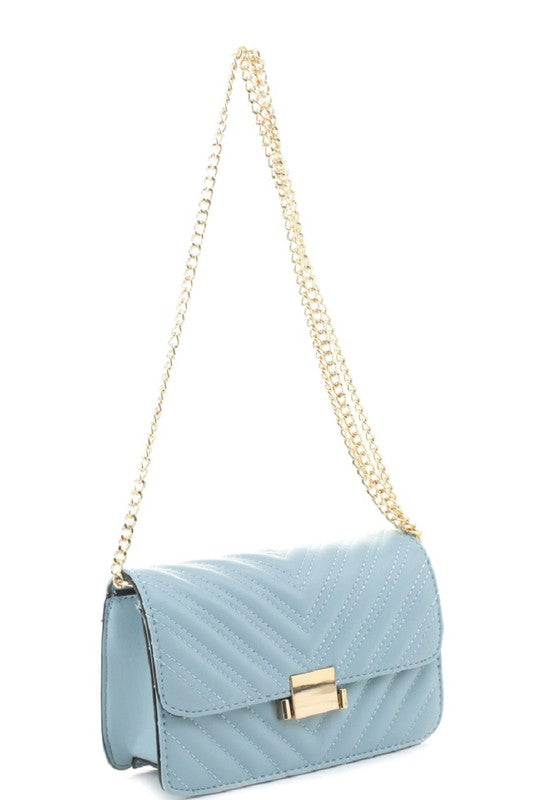 Quilted Crossbody Light Blue