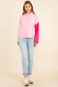 Color Block Sweater Pink
