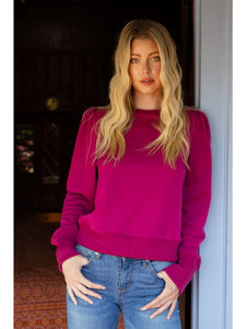 Puff Sleeve Pullover Magenta