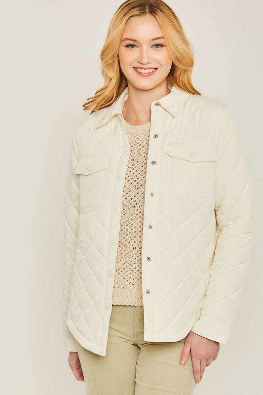 Quilted Shacket Ivory